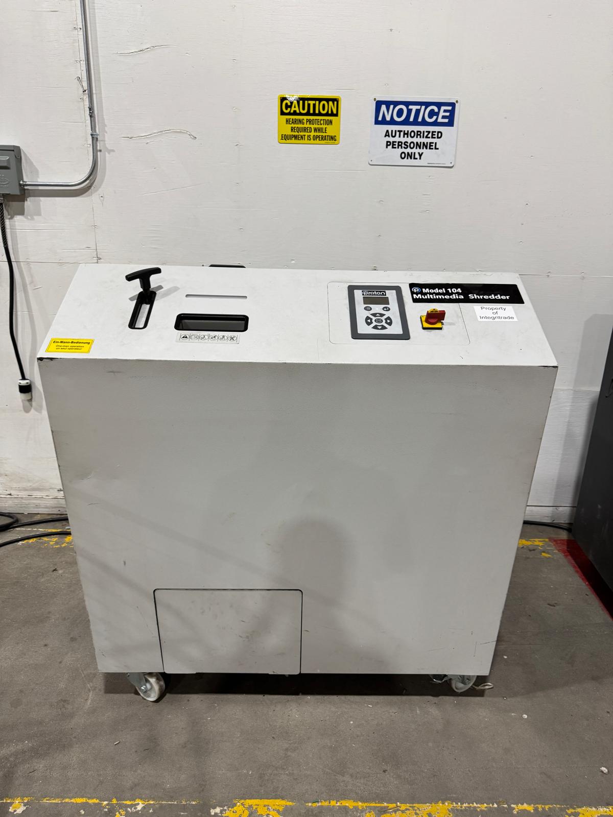 Proton Data Security Model 104 Hard Drive Shredder
